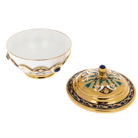 Набор чайный "Гжель" с лазуритом, на 4 персоны, Златоуст