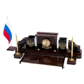 Настольный набор из обсидиана "Представительский"