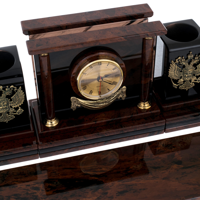 Настольный набор из обсидиана "Представительский"