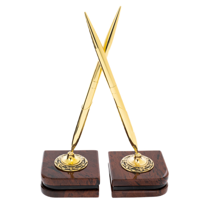 Настольный набор из обсидиана "Представительский"