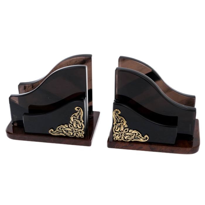 Настольный набор из обсидиана "Представительский"