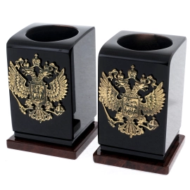 Настольный набор из обсидиана "Представительский"