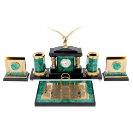 Письменный набор из малахита "Орёл" Златоуст