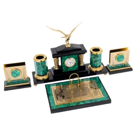 Письменный набор из малахита "Орёл" Златоуст