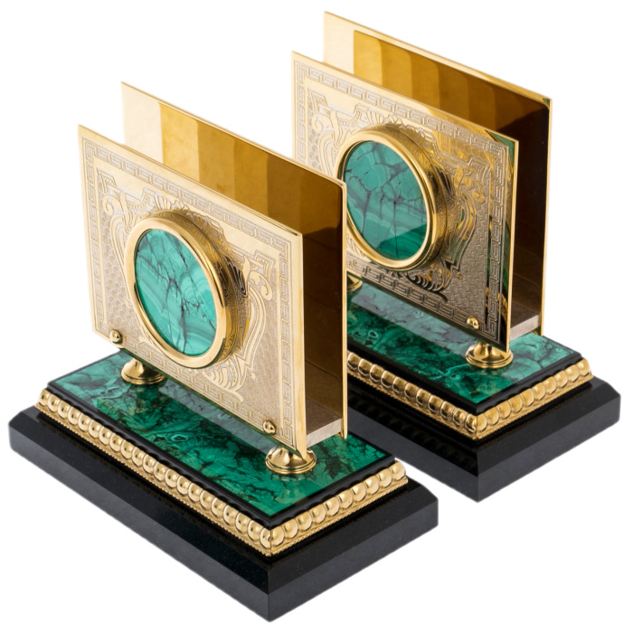 Письменный набор из малахита "Орёл" Златоуст