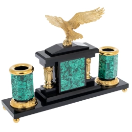 Письменный набор из малахита "Орёл" Златоуст