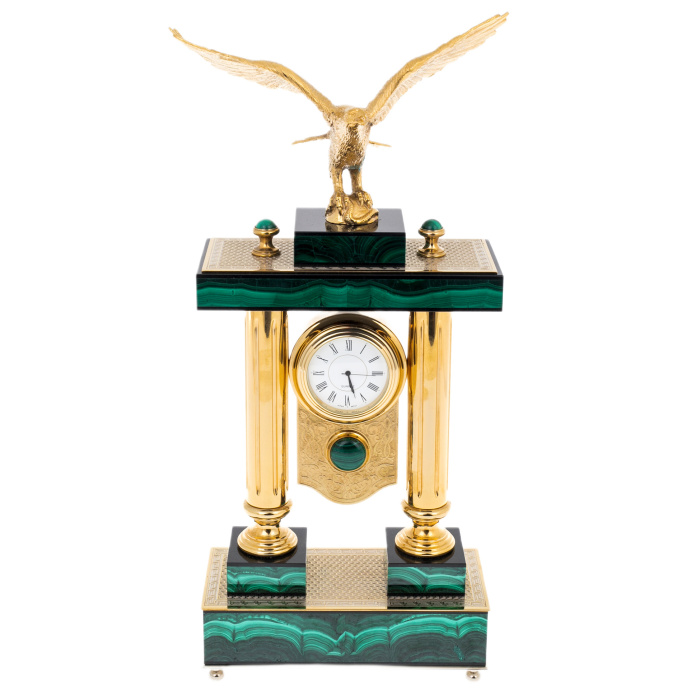 Часы из малахита "Орёл" Златоуст