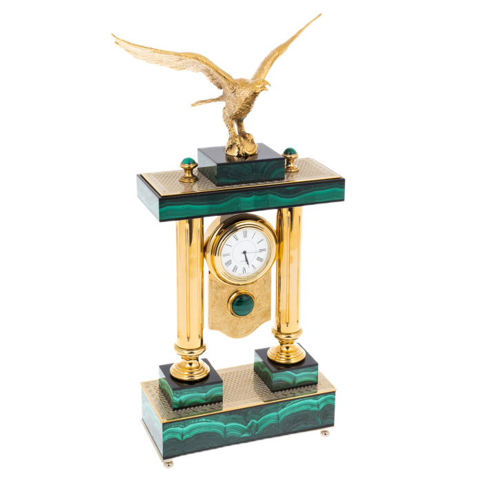 Часы из малахита "Орёл" Златоуст
