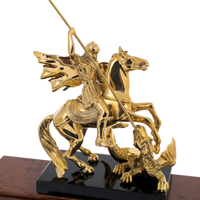 Настольный набор из обсидиана "Георгий Победоносец"