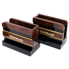 Настольный набор из обсидиана "Георгий Победоносец"