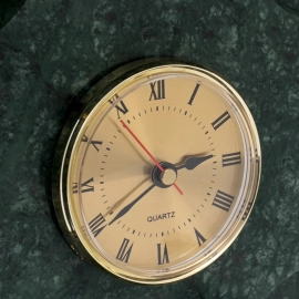 Часы-сейф из зеленого мрамора "Лев"