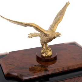 Часы-сейф из обсидиана "Орёл"