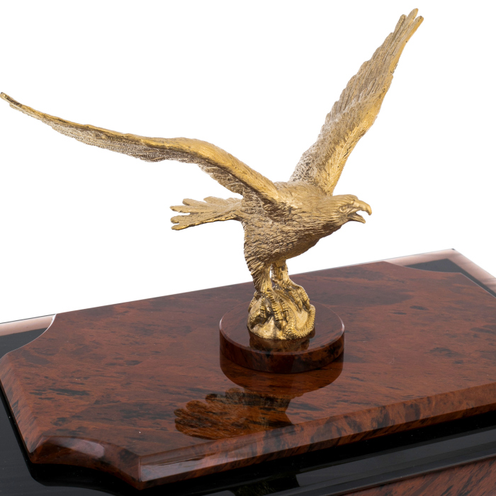 Часы-сейф из обсидиана "Орёл"