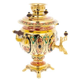 Чайный набор с самоваром "Хохлома" на 6 персон, Златоуст