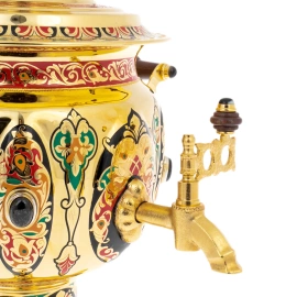 Чайный набор с самоваром "Хохлома" на 6 персон, Златоуст