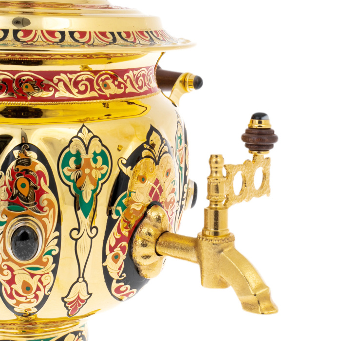 Чайный набор с самоваром "Хохлома" на 6 персон, Златоуст