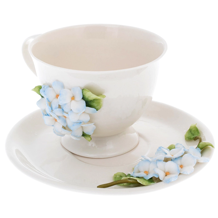 Tea steamer made of porcelain "Hydrangea" blue