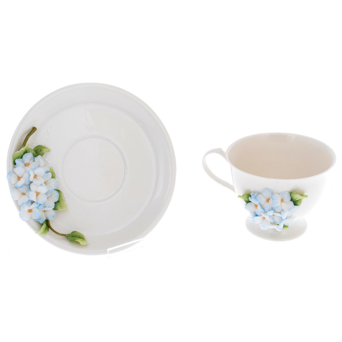 Tea steamer made of porcelain "Hydrangea" blue