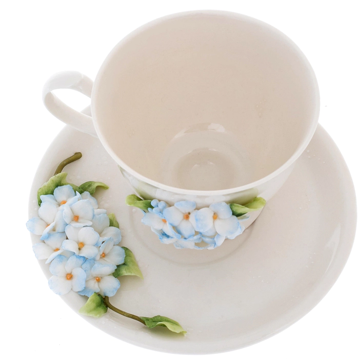 Tea steamer made of porcelain "Hydrangea" blue