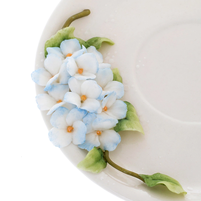 Tea steamer made of porcelain "Hydrangea" blue