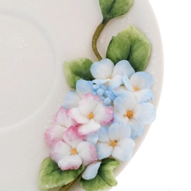 Чайная пара из фарфора "Гортензия" розово-голубая