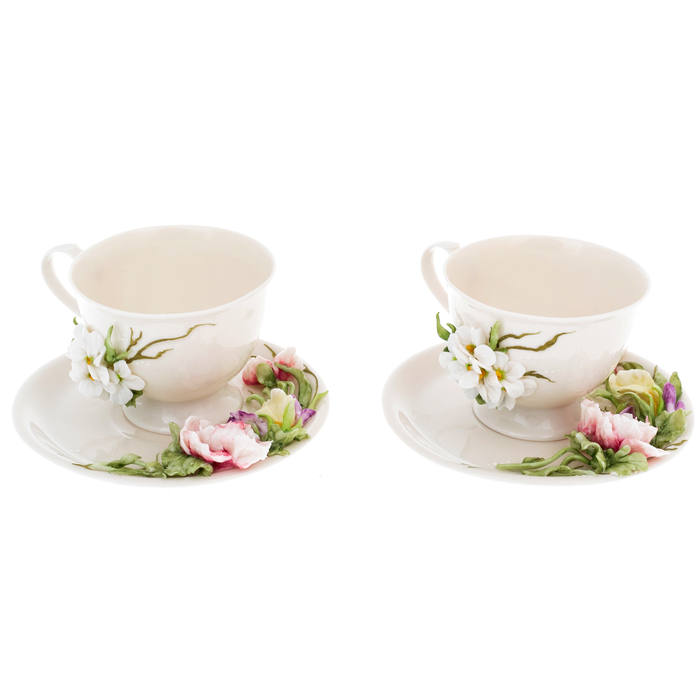 Tea steamer made of porcelain "Peony. Jasmine. Iris" for 2 persons