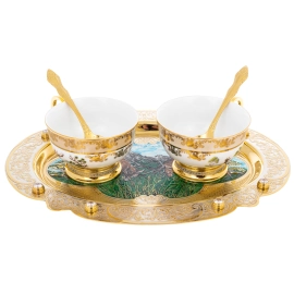 Чайный набор "Охотничий" на 2 персоны, Златоуст