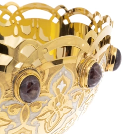 Ваза для фруктов и конфет "Царская" на ножке из яшмы, Златоуст