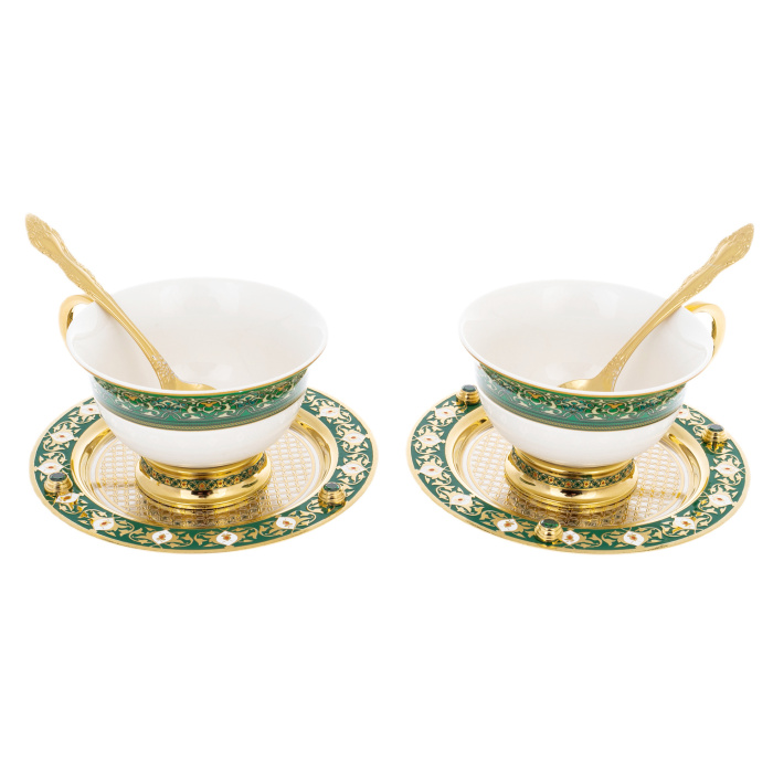 Чайный набор "Арабские узоры" на 2 персоны, Златоуст
