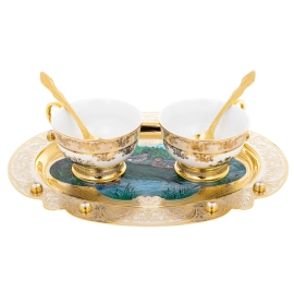 Чайный набор "Птицы" на 2 персоны, Златоуст