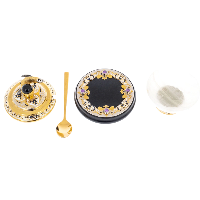 Onyx caviar bowl "Rybka" Zlatoust