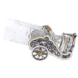 Рюмка в серебряной подставке "Пушка"