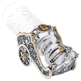 Рюмка в серебряной подставке "Пушка"