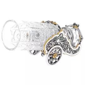 Рюмка в серебряной подставке "Пушка"