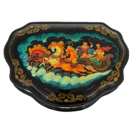 Шкатулка "Тройка" Логинова, Палех