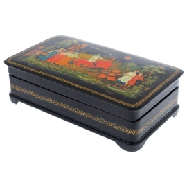 Шкатулка "Прокати нас Петруша" Иванова, Палех