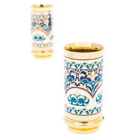 Икорница на подставке из змеевика "Осетр" на 2 персоны, Златоуст