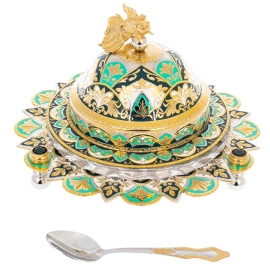 Икорница "Ажурная" зеленая, Златоуст