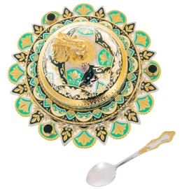 Икорница "Ажурная" зеленая, Златоуст