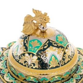 Икорница "Ажурная" зеленая, Златоуст