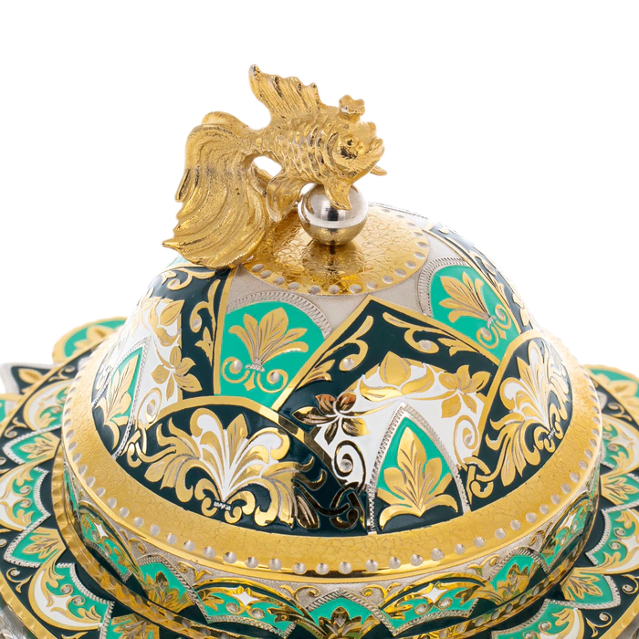Икорница "Ажурная" зеленая, Златоуст