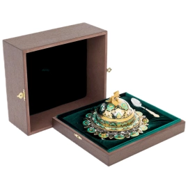 Икорница "Ажурная" зеленая, Златоуст