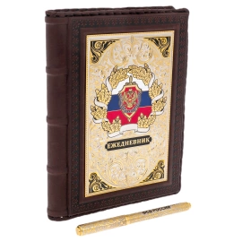 Ежедневник кожаный "ФСБ" с ручкой, Златоуст