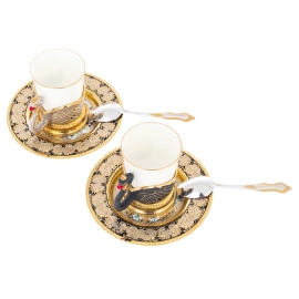 Кофейный набор "Лебеди" на 2 персоны, Златоуст