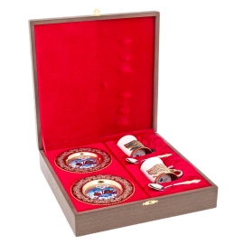 Кофейный набор "Лебеди" на 2 персоны, Златоуст