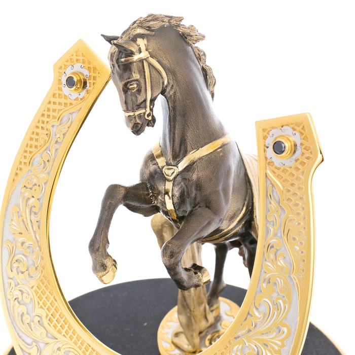 Statuette "Horse with a blanket" on a dolerite stand, Zlatoust