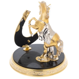 Статуэтка "Конь с попоной" на подставке из долерита, Златоуст