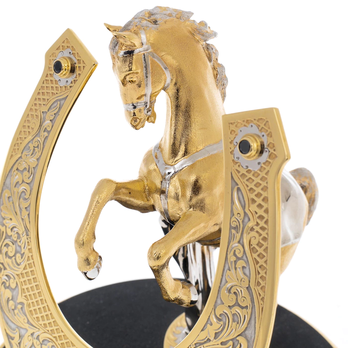 Statuette "Horse with a blanket" on a dolerite stand, Zlatoust