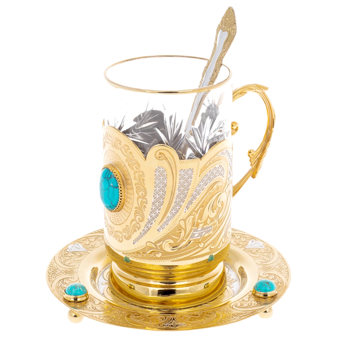 Turquoise tea steamer for 1 person, Zlatoust