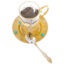 Чайная пара "Бирюза" на 1 персону, Златоуст